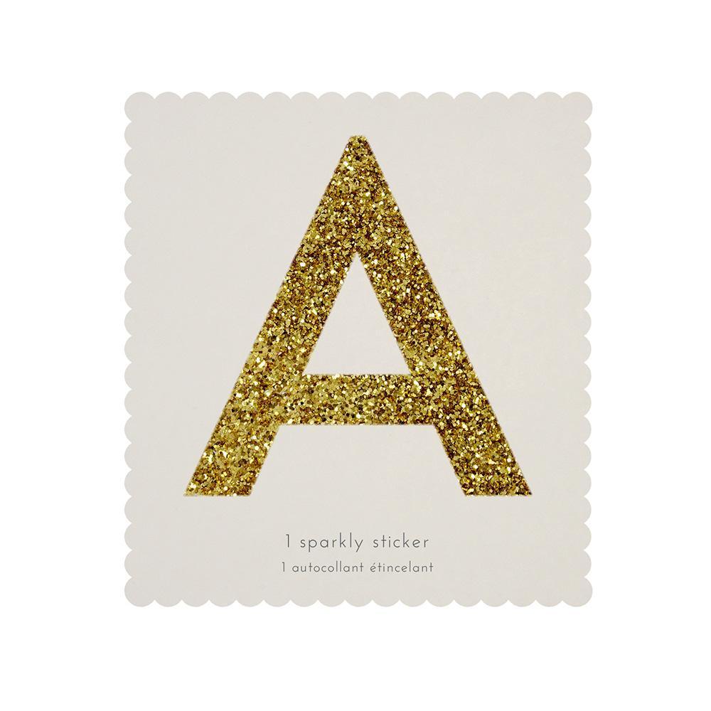 Gold Glitter Letter Sticker F