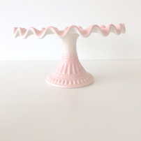 Scalloped Edge Sorbet Cake Stand - Pink