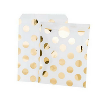 Metallic Gold Dot Treat Bags - Set of 8