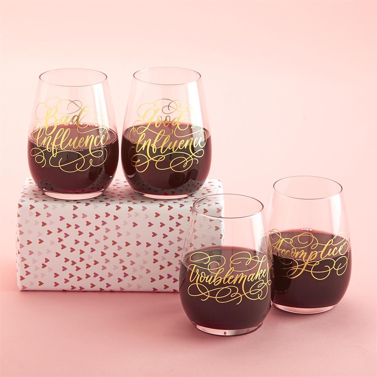 Partners In Wine Stemless Wine Glass Set Of 2