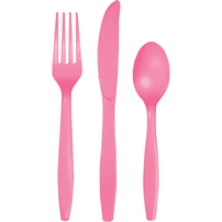 Cotton Candy Pink Plastic Flatware, Jollity & Co.