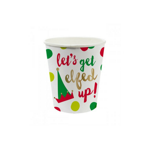 Let's Get Elfed up Christmas Party Cups, Christmas Cups, Elfed up Party,  Christmas Party Favors, Holiday Party Cup, Frost Flex Plastic Cup 