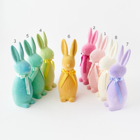 Medium Flocked Bunny, Pastel - 8 Color Options, Jollity & Co