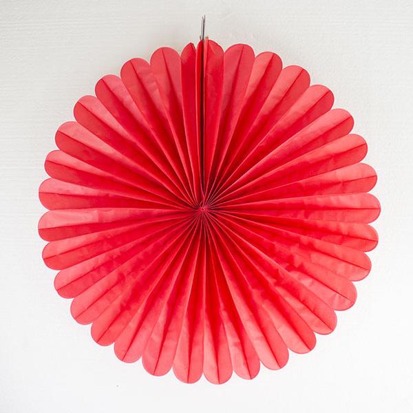 Devra Red Paper Fans, 5 Sizes 13 Red