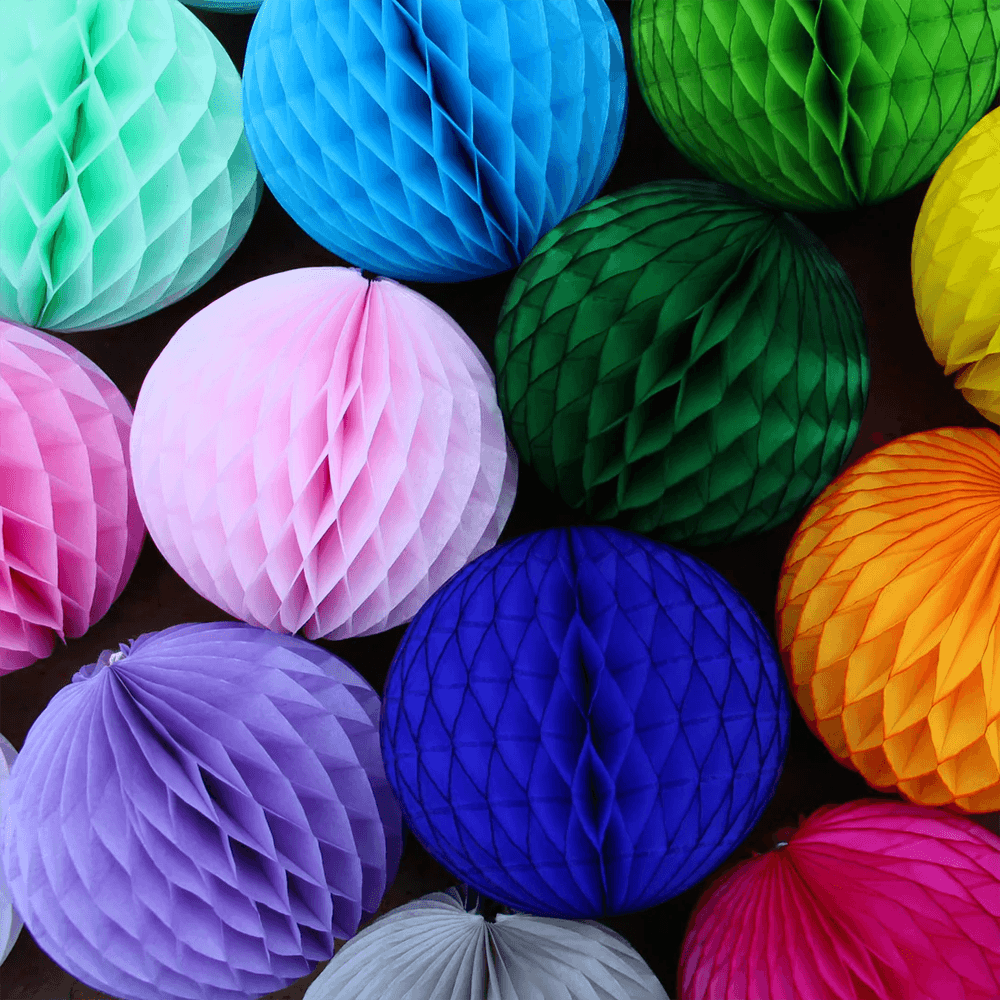 DIY Tissue Paper Honeycomb Ball, Festival Decoration Ideas, DIY Paper  Ball