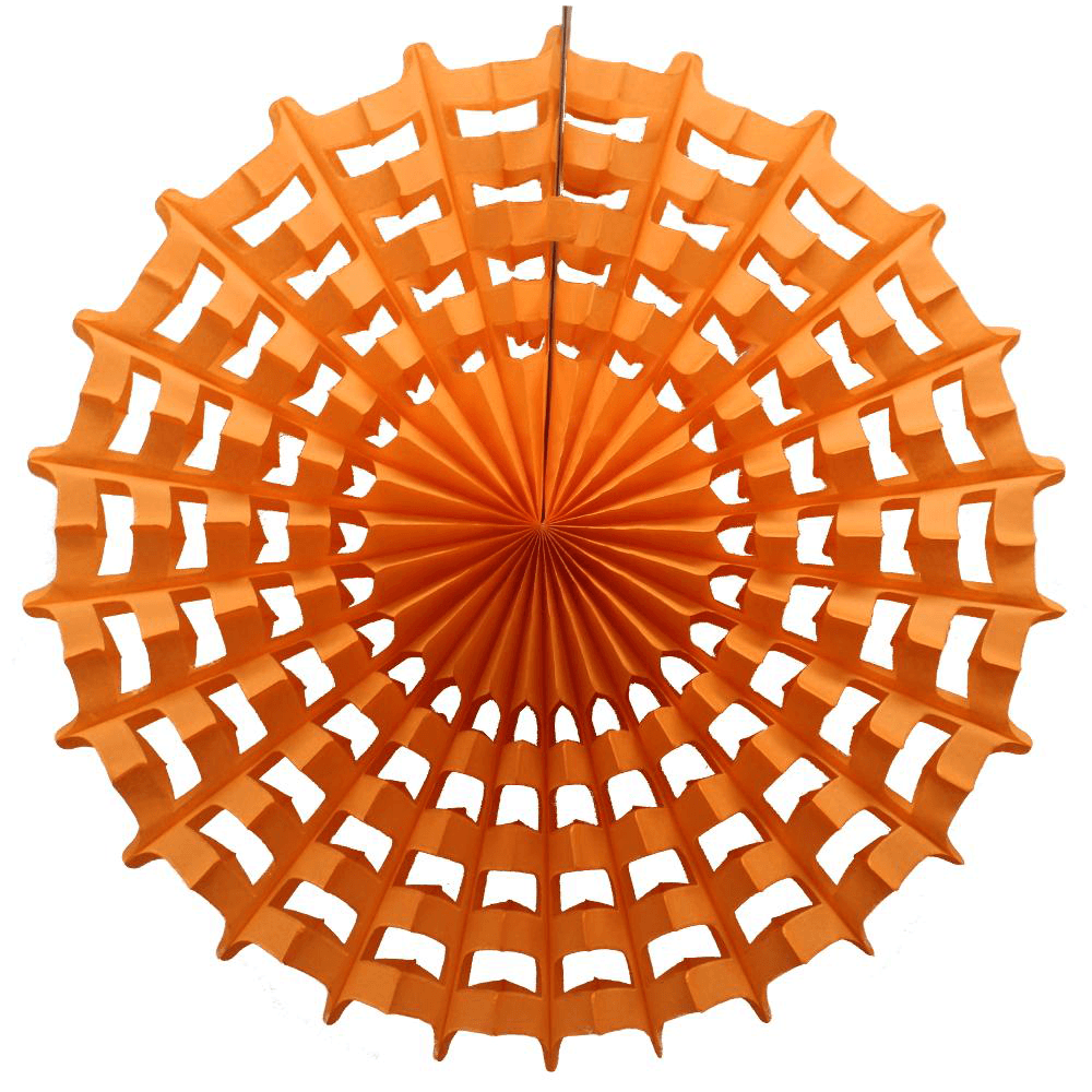 Devra Tissue Paper Halloween Web Fan, 27 - Orange