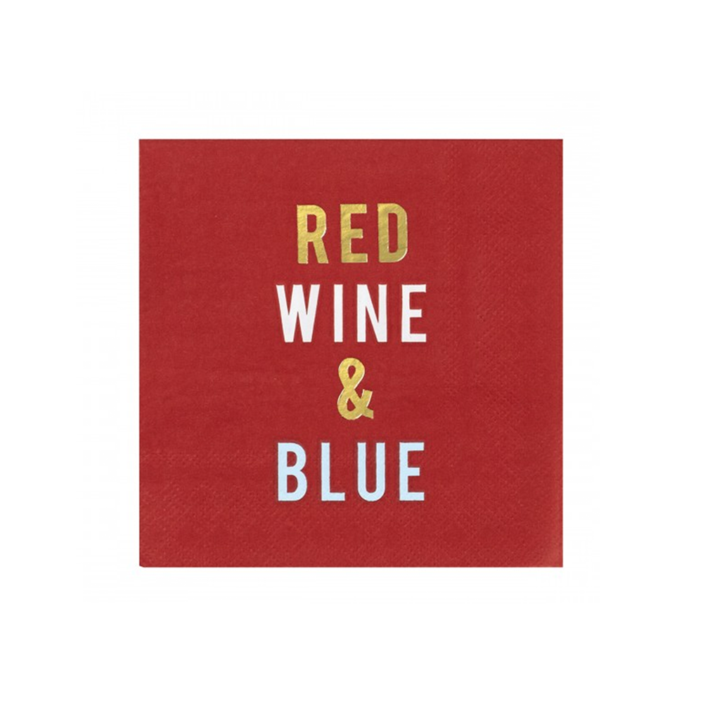 "Red Wine & Blue" Cocktail Napkins, Jollity & Co