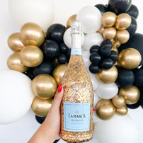 DIY Glitter Champagne Bottles