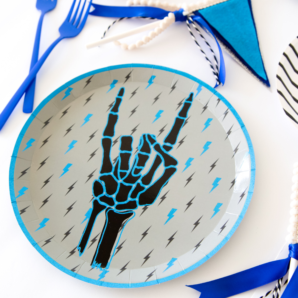 Rock On Skeleton Dinner Plates