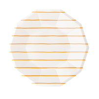 Frenchie Stripes Clementine Large Plates