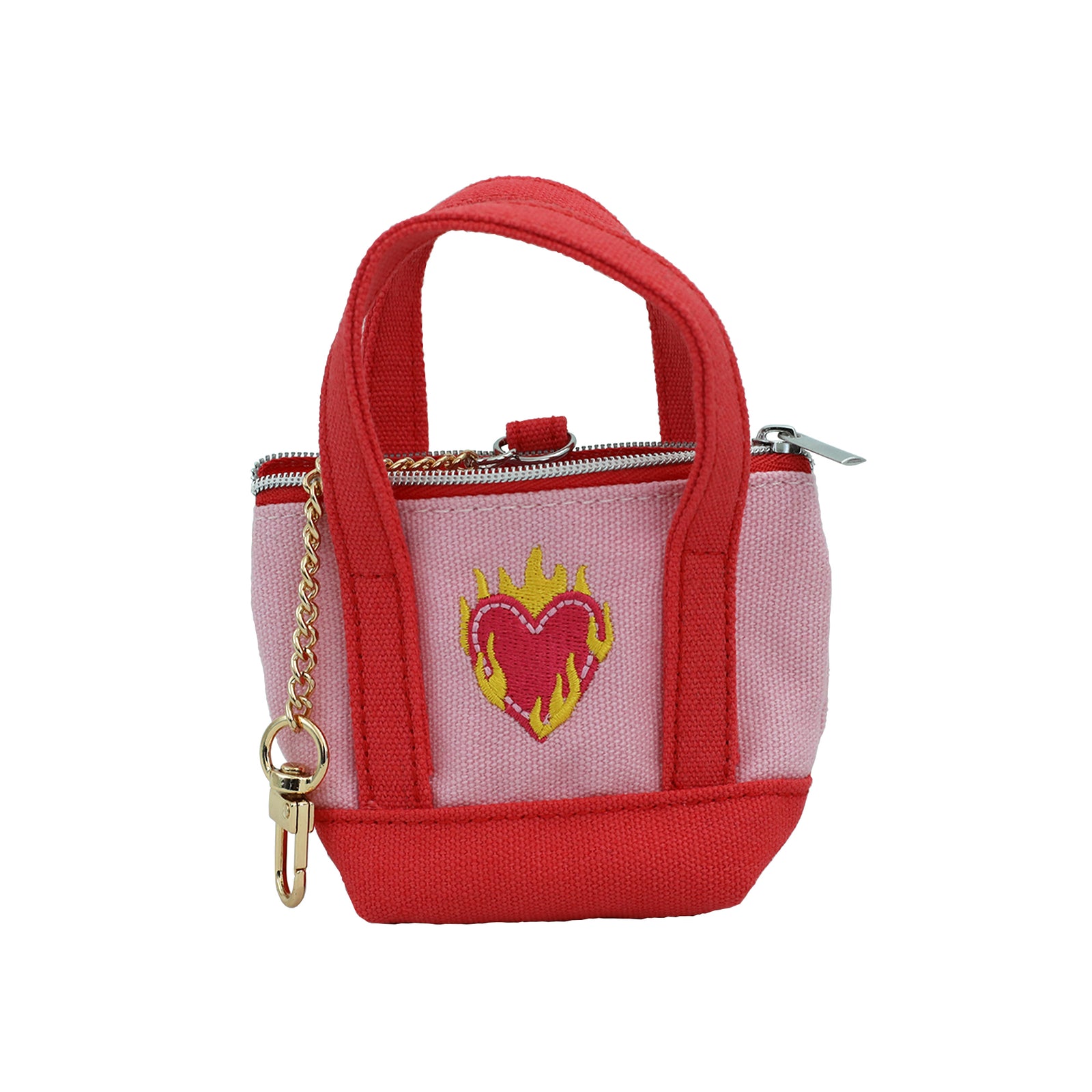 Flaming Heart Tiny Tote Keychain, Jollity & Co