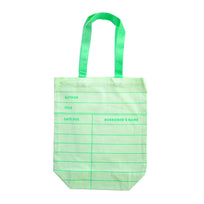 Book Club Library Card Tote Bag in Green, Jollity & Co
