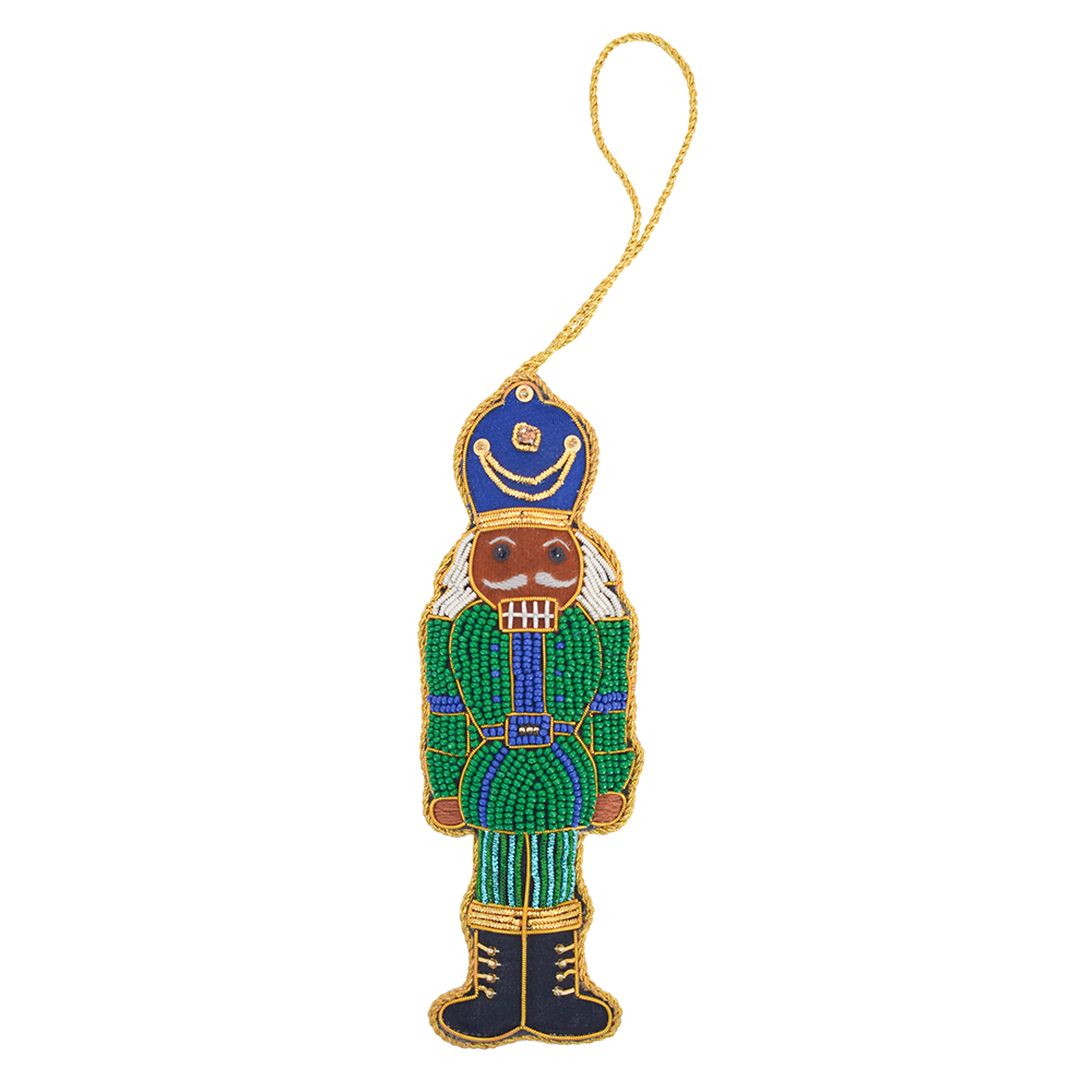 Jollity Home Green & Blue Nutcracker Ornament, Jollity & Co