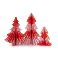 Jollity Home Pink & Red Honeycomb Tree Set of 3, Jollity & Co