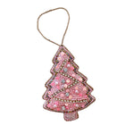 Beaded Christmas Tree Ornament in Pink, Jollity & Co