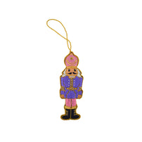 Pink & Purple Beaded Nutcracker Ornament, Daydream Society

