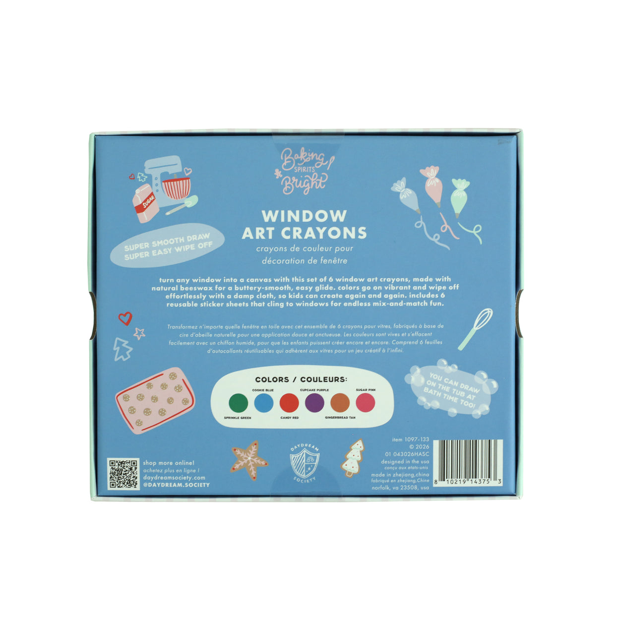 Baking Spirits Bright  Window Cling + Crayon Set, Daydream Society