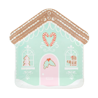 Baking Spirits Bright Mint Gingerbread House Large Plates, Daydream Society