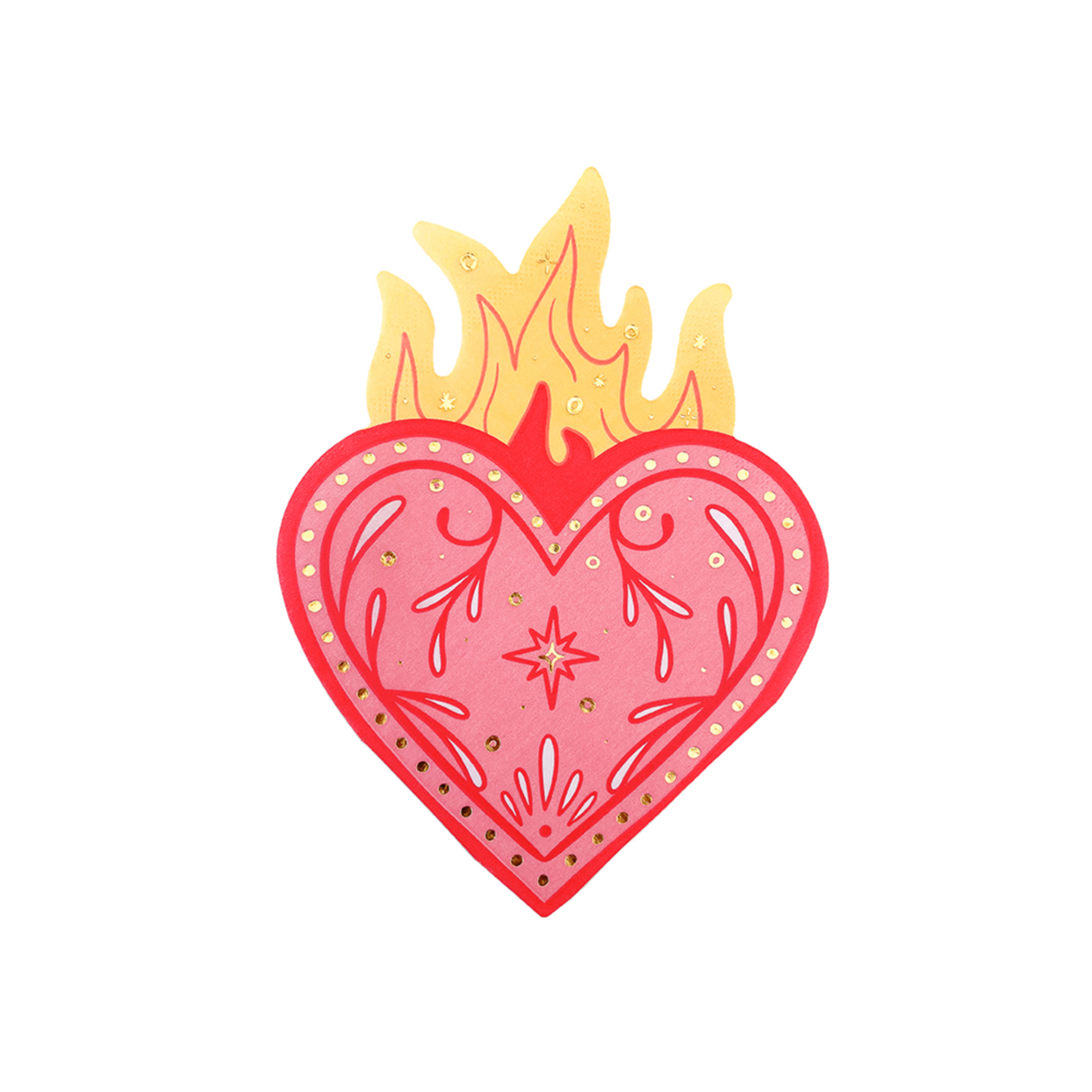 Queens Flaming Hearts Cocktail Napkins, Jollity & Co