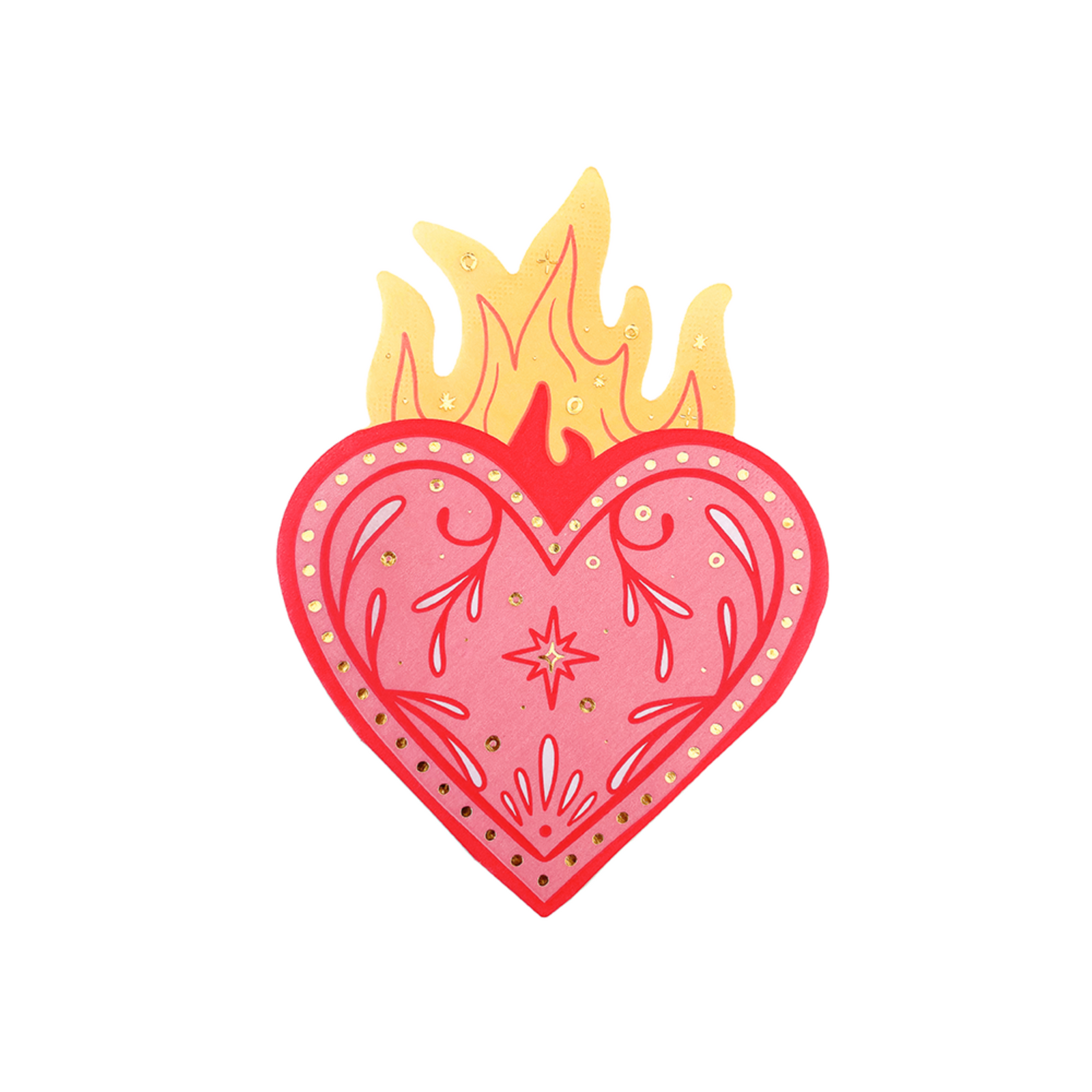 Queens Flaming Hearts Cocktail Napkins, Jollity & Co