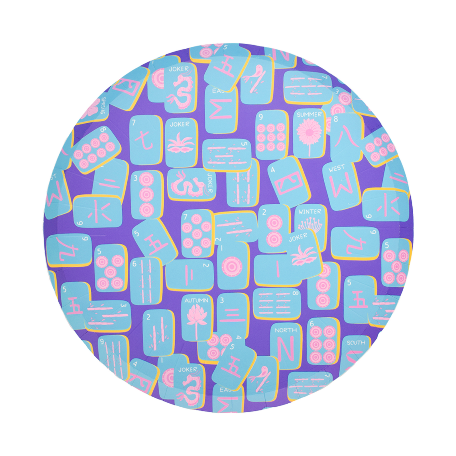 Game Night Mahjong Print Dinner Plates, Jollity & Co