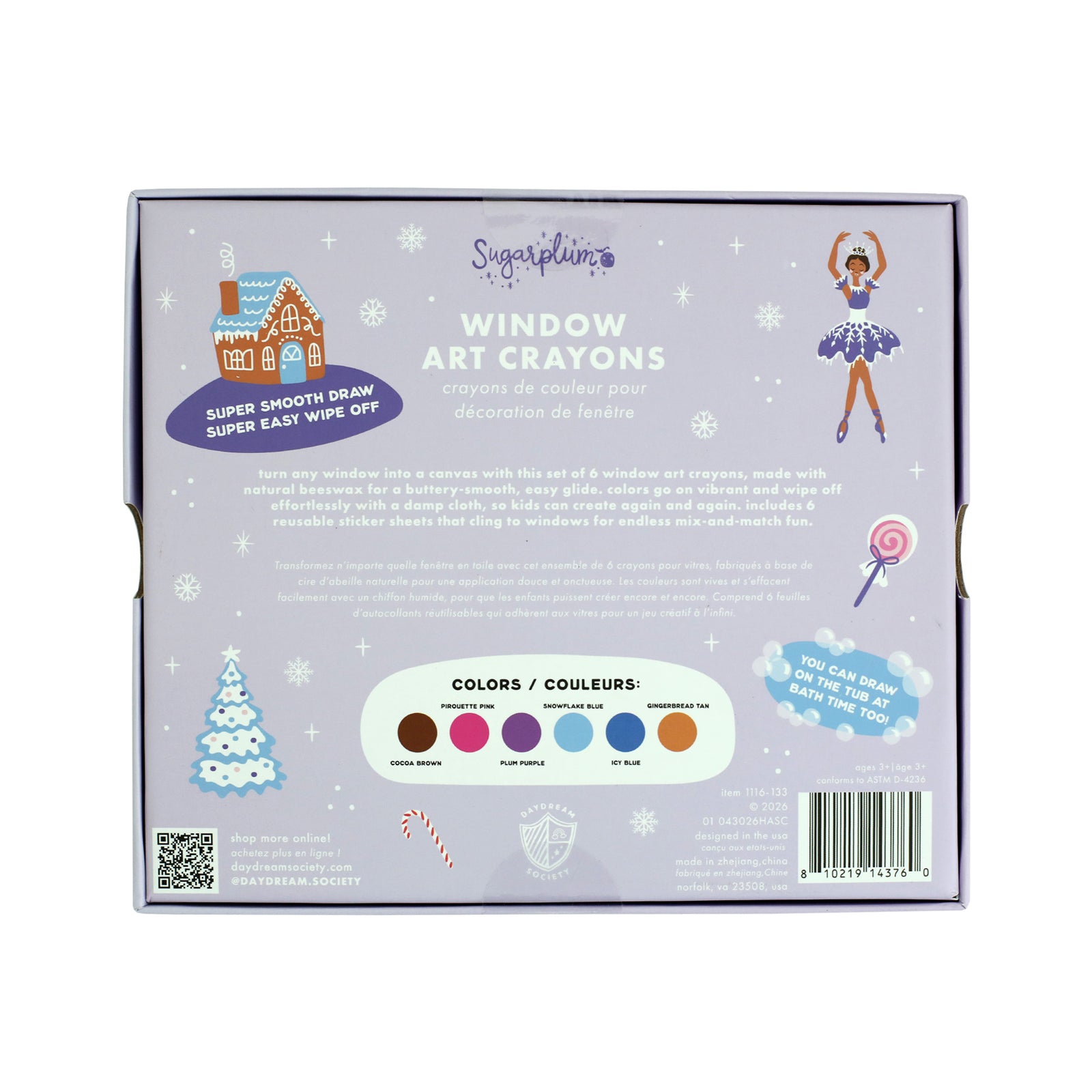 Sugarplum Window Cling + Crayon Set, Daydream Society