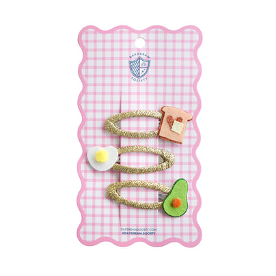 Breakfast Avocado Toast Hair Clip Set, Daydream Society