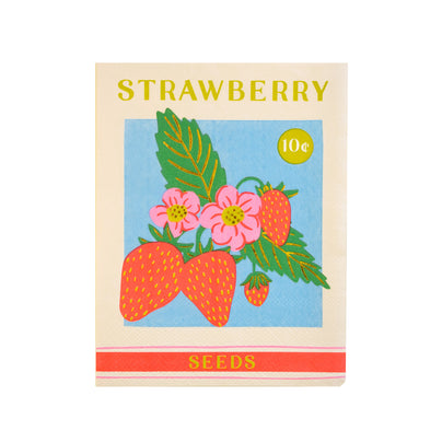 In Bloom Strawberry Seed Packet Large Napkins, Jollity & Co