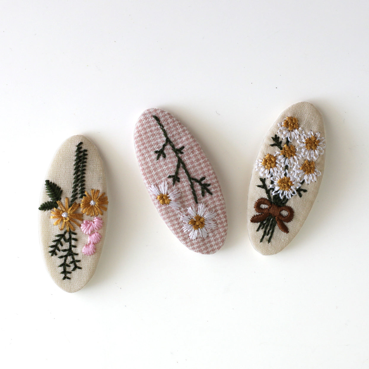 Embroidered Bouquet Hair Clip Set, Jollity & Co
