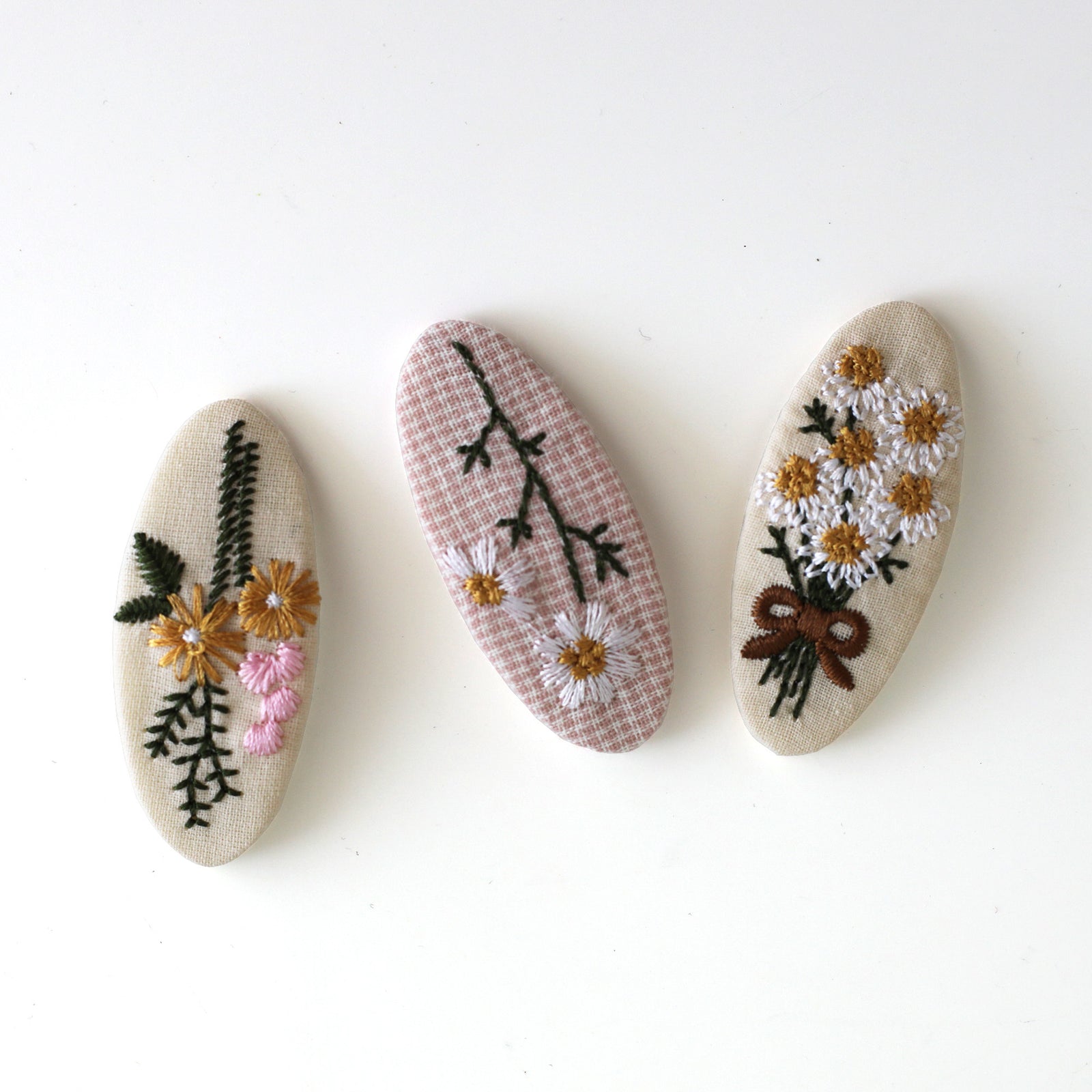 Embroidered Bouquet Hair Clip Set, Jollity & Co