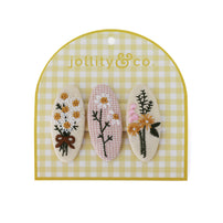 Embroidered Bouquet Hair Clip Set, Jollity & Co
