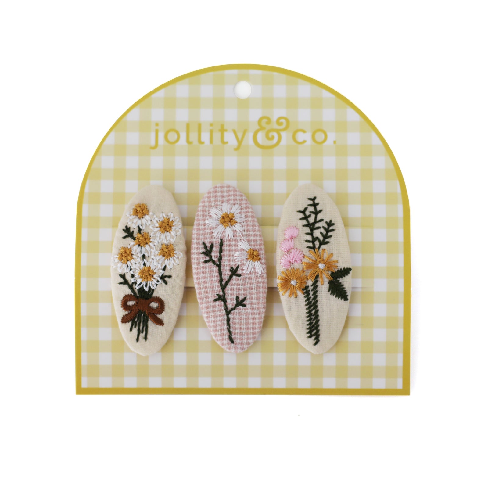 Embroidered Bouquet Hair Clip Set, Jollity & Co