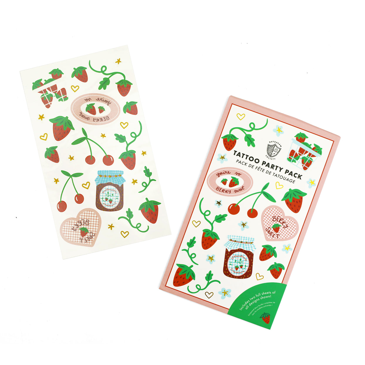 Strawberry Picnic Tattoo Party Pack, Daydream Society
