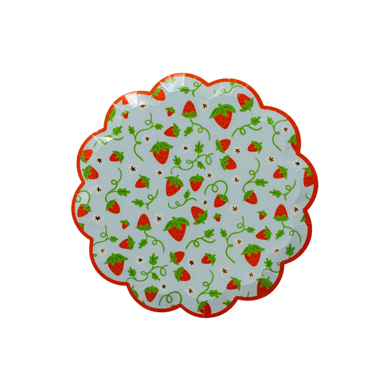 Strawberry Print Picnic Scalloped Small Plates, Daydream Society