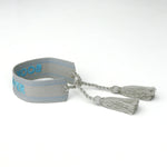 Book Club Themed Embroidered Bracelets - Book Lover Blue Jollity & Co
