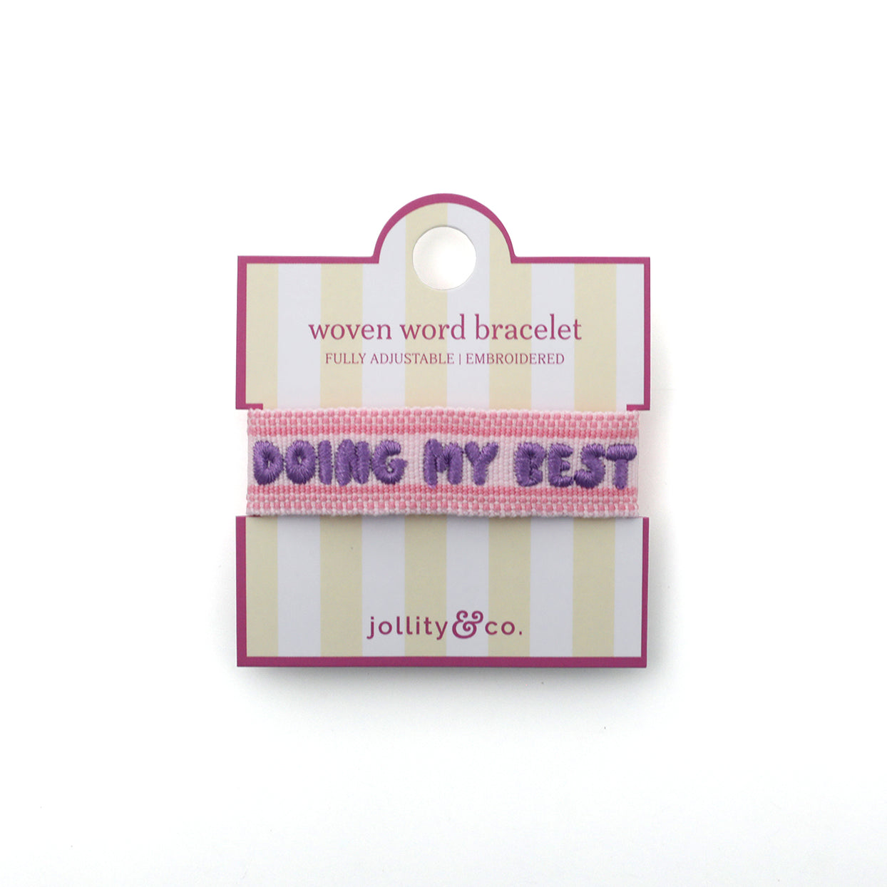 Witty Embroidered Bracelet - Doing My Best, Jollity & Co