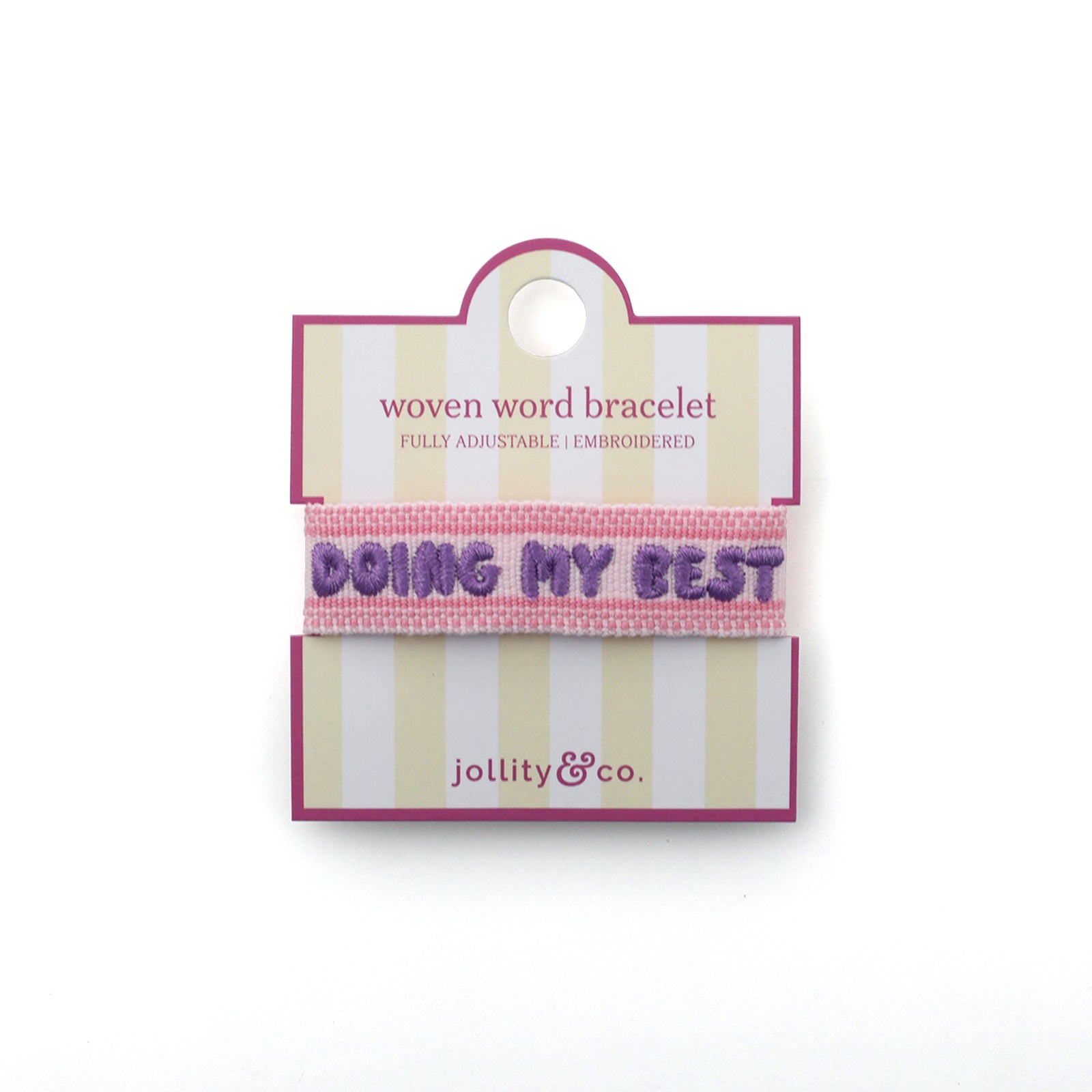 Witty Embroidered Bracelet - Doing My Best, Jollity & Co