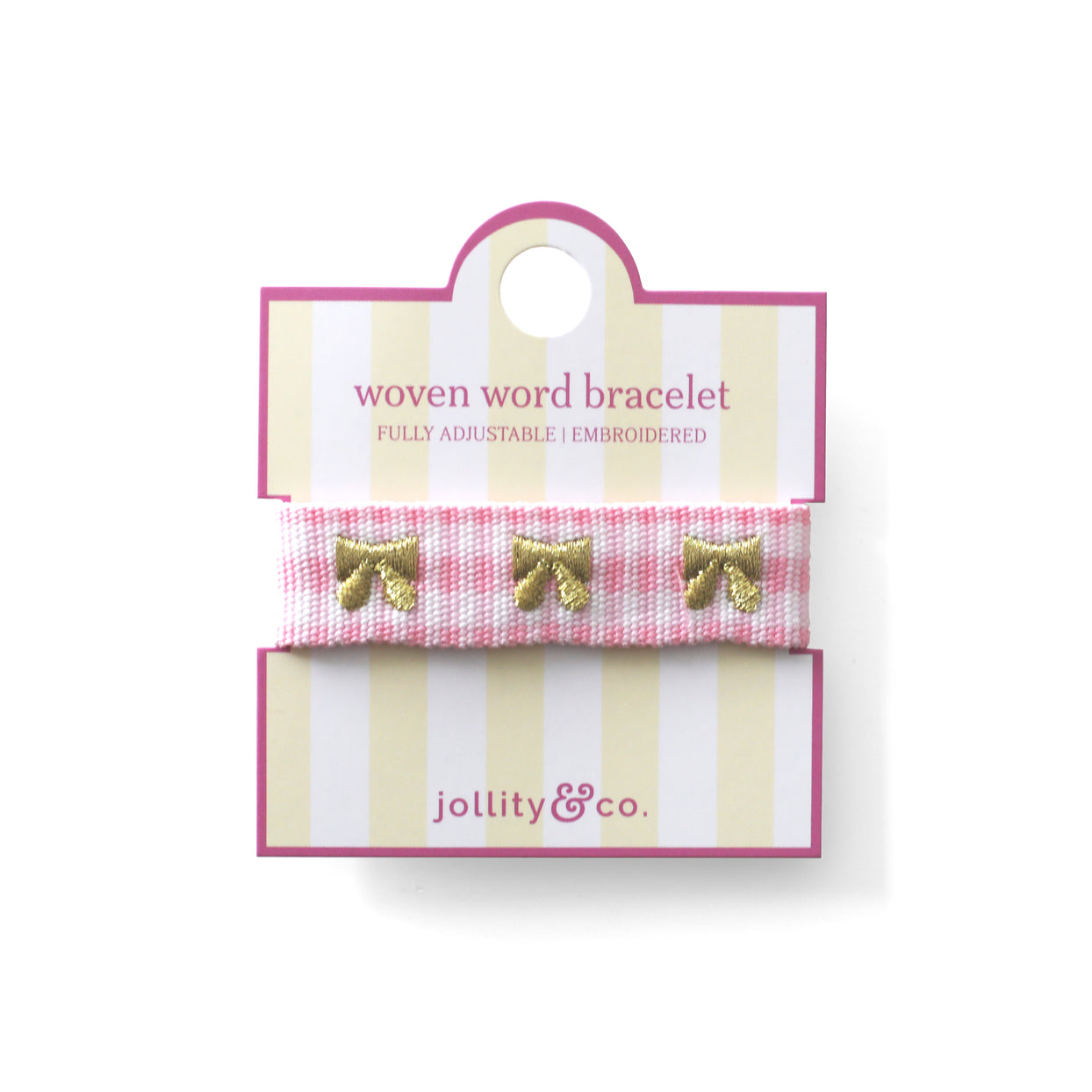 Bow Embroidered Bracelet - Gold, Jollity & Co