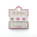 Bow Embroidered Bracelet - Pink, Jollity & Co