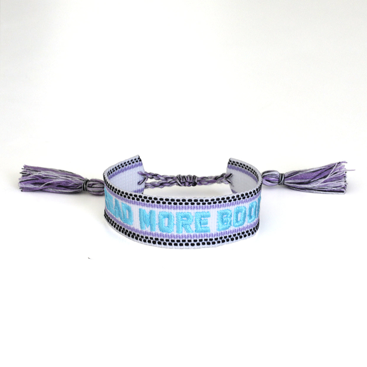 Book Club Themed Embroidered Bracelets - Read More Books Jollity & Co