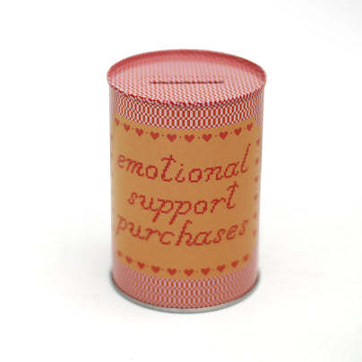 Emotional Support Purchases Tin Coin Bank, Jollity & Co