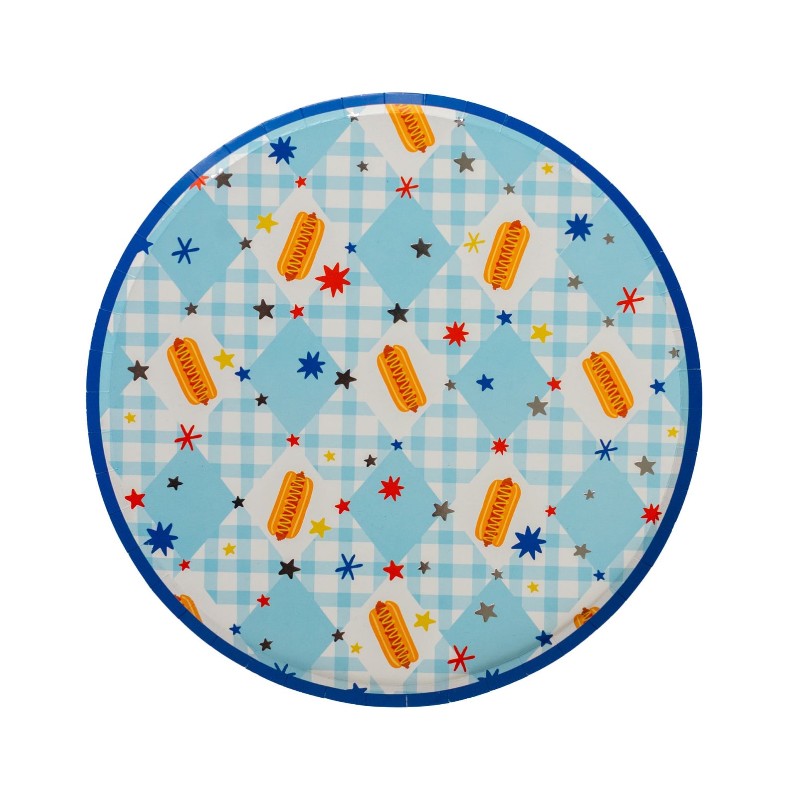Patriotic Hot Dog Dinner Plates, Jollity & Co