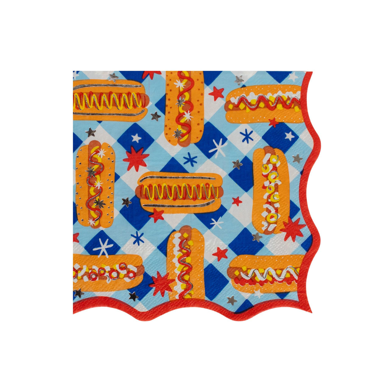 Patriotic Hot Dog Large Napkins, Jollity & Co