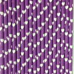 Heart Patterned Paper Straws - 4 Color Options
