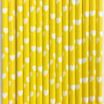 Heart Patterned Paper Straws - 4 Color Options