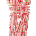 Strawberry Patterned Straws