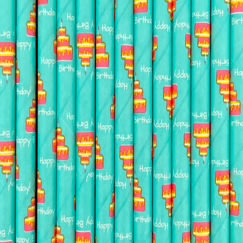 "Happy Birthday" Paper Straws