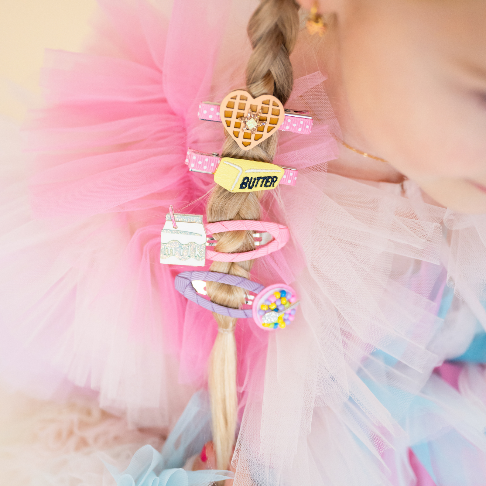 Breakfast Waffle + Butter Hair Clip Set, Daydream Society