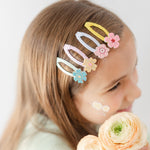 Bunnies In The Garden Flower Hair Clip Set