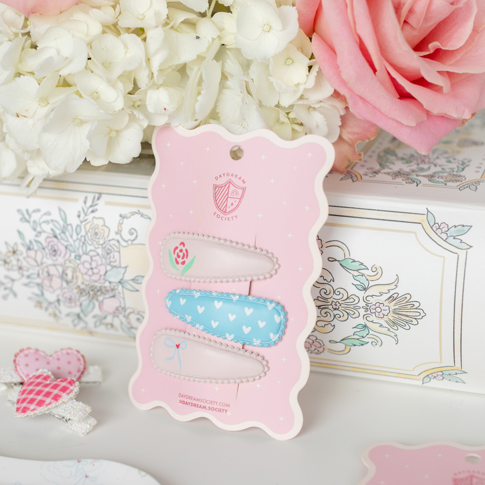 Love Birds Printed Hair Clip Set, Daydream Society